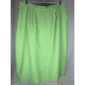 Le Suit Womens Skirt Size 14W Green Career Business Office Pencil